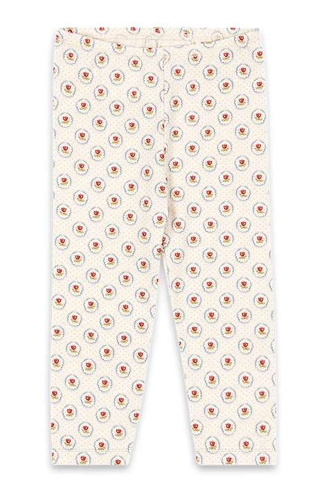 Legíny pre bábätká Konges Sløjd BASIC PANTS GOTS béžová farba, vzorované, KS104677