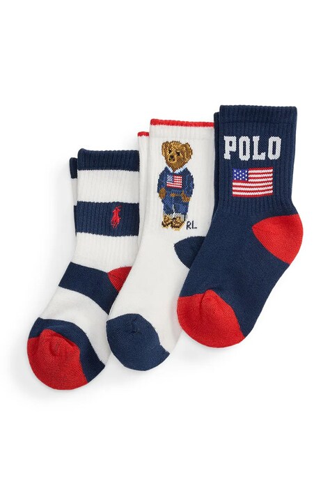Polo Ralph Lauren skarpetki dziecięce 3-pack kolor granatowy 444P03163001