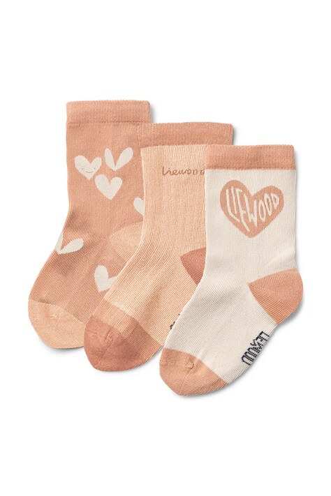 Liewood skarpetki dziecięce Silas Socks 3-Pack kolor beżowy LW20742