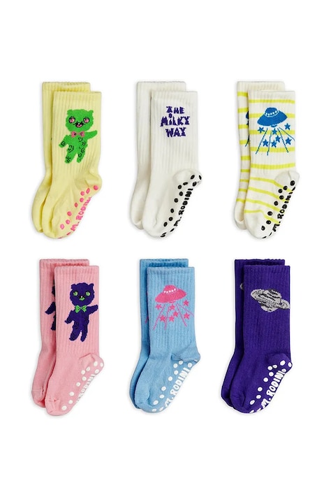 Mini Rodini skarpetki dziecięce Alien 6-pack kolor multicolor 26260110