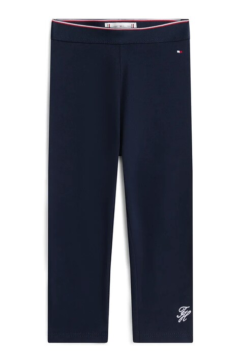 Tommy Hilfiger legginsy niemowlęce z bawełną granatowe regular waist KN0KN02392