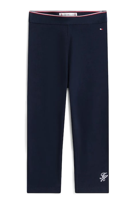 Tommy Hilfiger legginsy niemowlęce z bawełną granatowe regular waist KN0KN02392