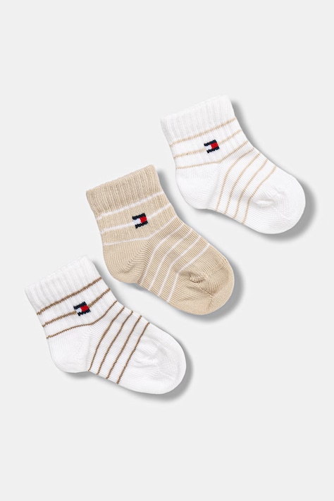 Tommy Hilfiger skarpetki dziecięce 3-pack kolor beżowy 701238521