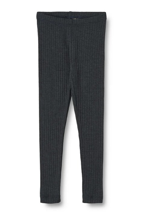 Wheat legginsy dziecięce z dodatkiem wełny kolor granatowy gładkie 0855k-781