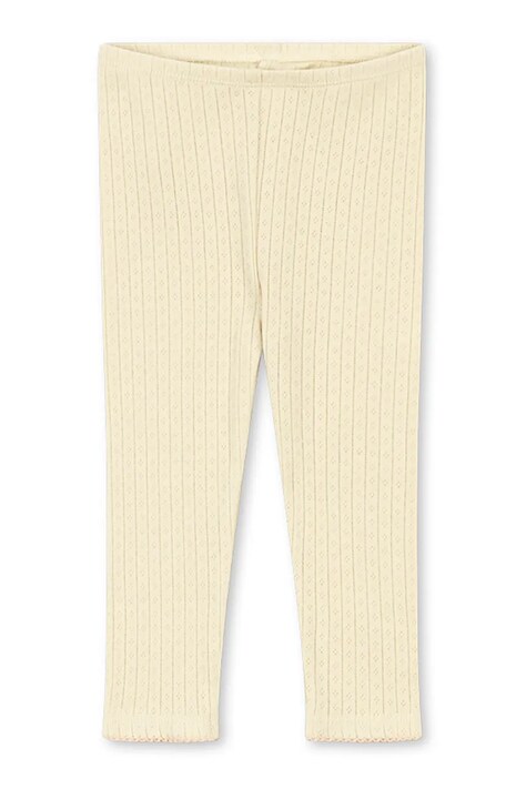 Konges Sløjd legginsy dziecięce bawełniane MINNIE PANTS GOTS żółte regular waist KS105480