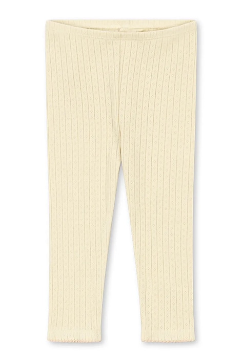 Konges Sløjd legginsy dziecięce bawełniane MINNIE PANTS GOTS żółte regular waist KS105480