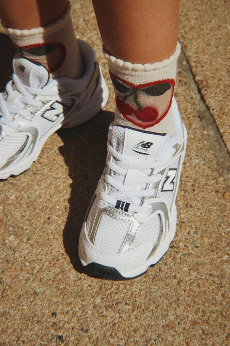 Konges Sløjd calzini per bambini 2 PACK CHERRY ROSE SOCKS pacco da 2 beige KS105215