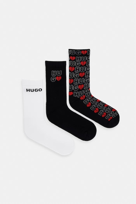 HUGO șosete pentru bărbați 3P QS VALENTINE CC pachet de 3 negre 50553206