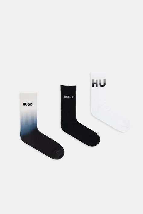 Čarape HUGO 3P QS RIB RISING CC 3-pack boja: crna, 50553223