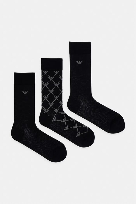 Κάλτσες Emporio Armani Underwear 3-pack χρώμα: μαύρο, EM000554 AF20089