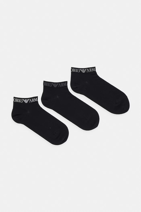 Ponožky Emporio Armani Underwear 3-pack černá barva, EM000550 AF20083