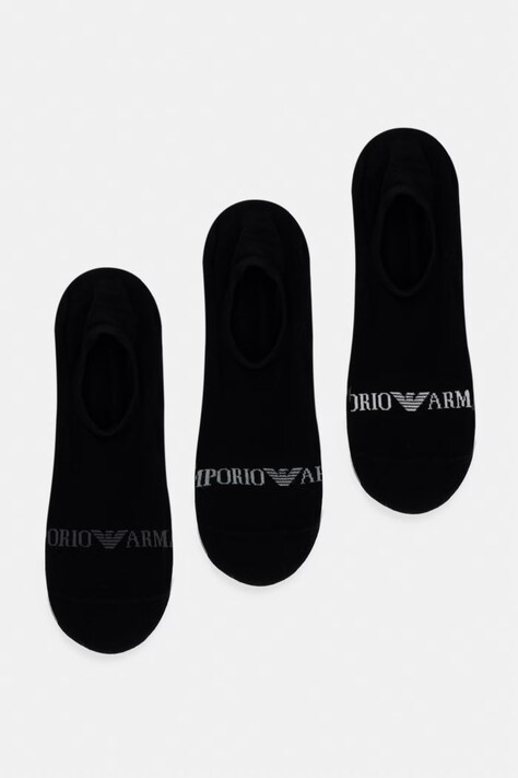 Ponožky Emporio Armani Underwear 3-pack černá barva, EM000548 AF20083