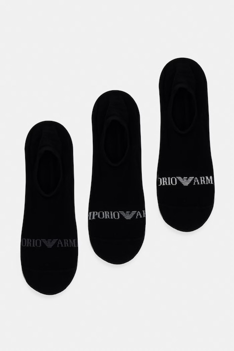 Ponožky Emporio Armani Underwear 3-pack černá barva, EM000548 AF20083