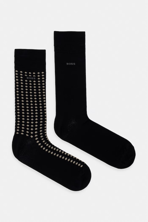 BOSS čarape za muškarce s pamukom 2-pack crne 50559419