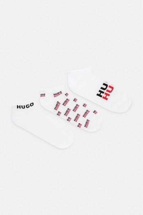 HUGO ponožky pánské 3P AS LOGO AOP CC 3-pack bílé 50557070