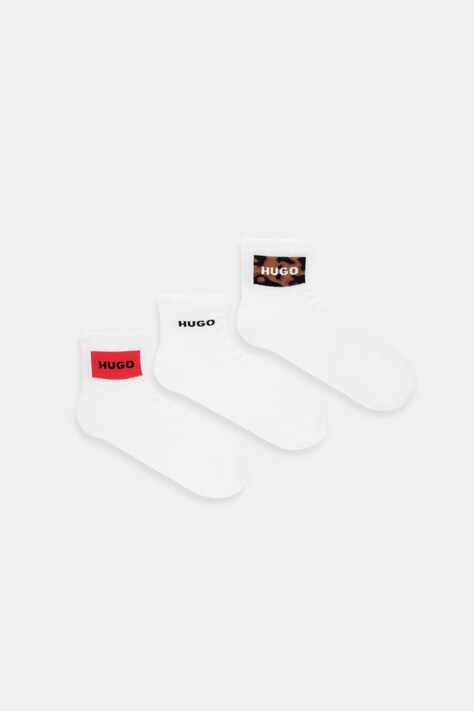 HUGO Nogavice moške 3P SH TORTOISE CC paket 3 kosov bele 50557158