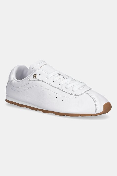 Δερμάτινα αθλητικά παπούτσια Tommy Hilfiger TH LOW PROFILE RUNNER χρώμα: άσπρο, FW0FW08951