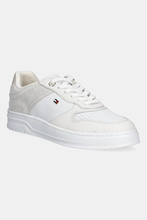 Tommy Hilfiger sneakersy TH SPORTY CUPSOLE TUMBLED LTR damskie kolor biały FW0FW09024