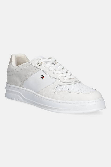 Tommy Hilfiger sneakersy TH SPORTY CUPSOLE TUMBLED LTR damskie kolor biały FW0FW09024