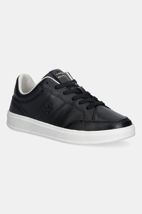 Tommy Hilfiger sneakersy skórzane TH HERITAGE COURT SNEAKER LTR damskie kolor czarny FW0FW09028