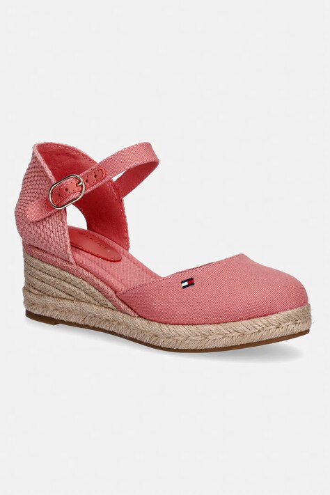 Tommy Hilfiger espadryle damskie MID WEDGE ESPAD CLOSED TOE różowe FW0FW09233