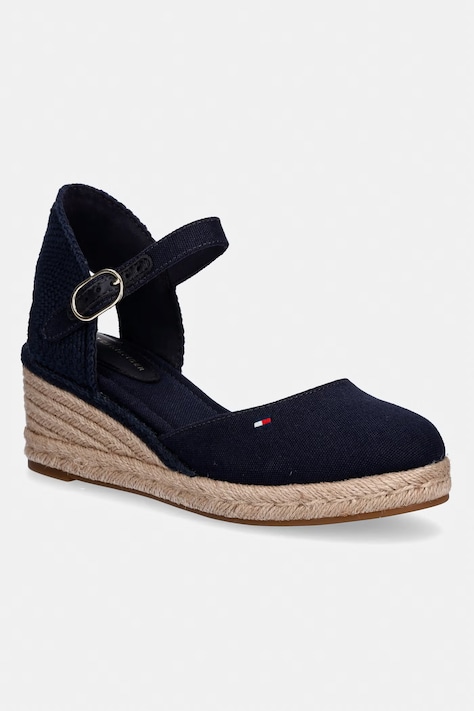 Tommy Hilfiger espadryle damskie MID WEDGE ESPAD CLOSED TOE granatowe FW0FW09233
