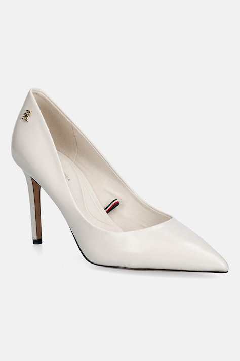 Tommy Hilfiger szpilki skórzane ESSENTIAL POINTED PUMP beżowe FW0FW09362