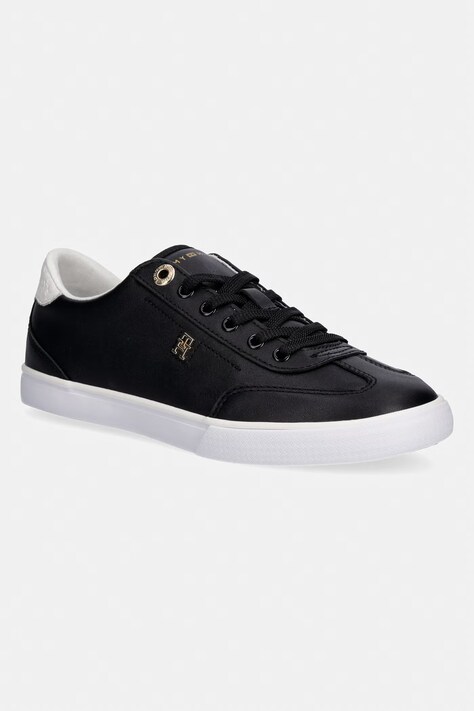 Tommy Hilfiger TH CHIC LOW PROFILE VULC tenisówki damskie skórzane czarne niskie FW0FW09104