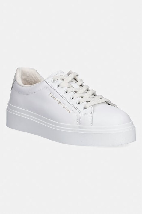 Tommy Hilfiger TH CHIC CUPSOLE PLATFORM sneakersy damskie skórzane białe FW0FW09107