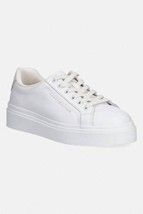 Tommy Hilfiger TH CHIC CUPSOLE PLATFORM sneakersy damskie skórzane białe FW0FW09107