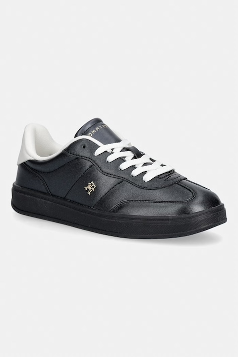 Tommy Hilfiger TH HERITAGE SHINY SNEAKER sneakersy damskie skórzane czarne FW0FW09179