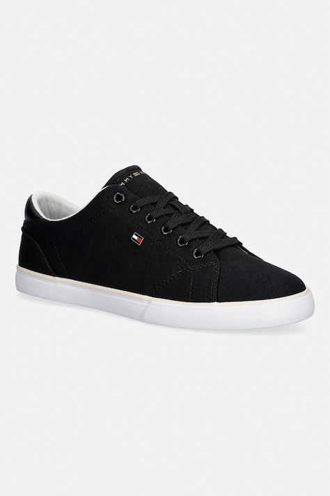 Tommy Hilfiger dámske plátenné tenisky TH LOW PROFILE VULC CANVAS čierna farba FW0FW09102