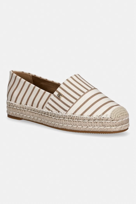 Tommy Hilfiger espadryle damskie TH PLATFORM ESPADRILLE STRIPES beżowe FW0FW09143