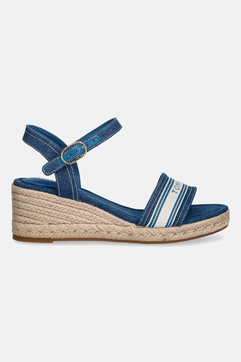 Tommy Hilfiger sandale wedges MID WEDGE ESPAD WEBBING albastre FW0FW09230