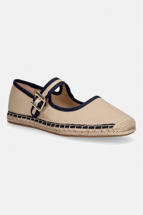 Tommy Hilfiger espadryle damskie BUCKLE MARYJANE ESPADRILLE beżowe FW0FW09239