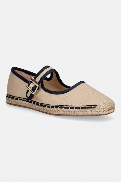 Tommy Hilfiger espadryle damskie BUCKLE MARYJANE ESPADRILLE beżowe FW0FW09239