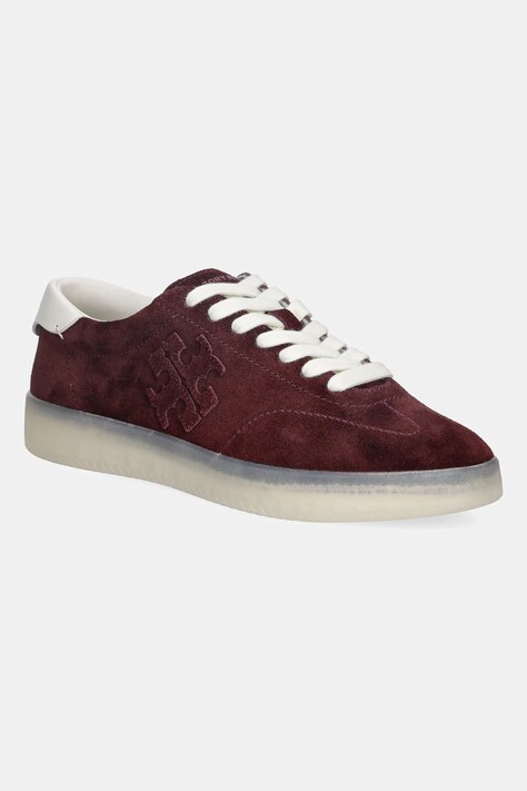 Tory Burch sneakersy zamszowe Phoenix Sneaker damskie kolor bordowy 166688.600