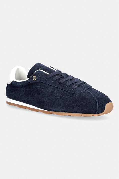 Tommy Hilfiger TH BELLA LOW RUNNER SUEDE sneakers γυναικεία σουέτ σκούρα μπλε FW0FW09189
