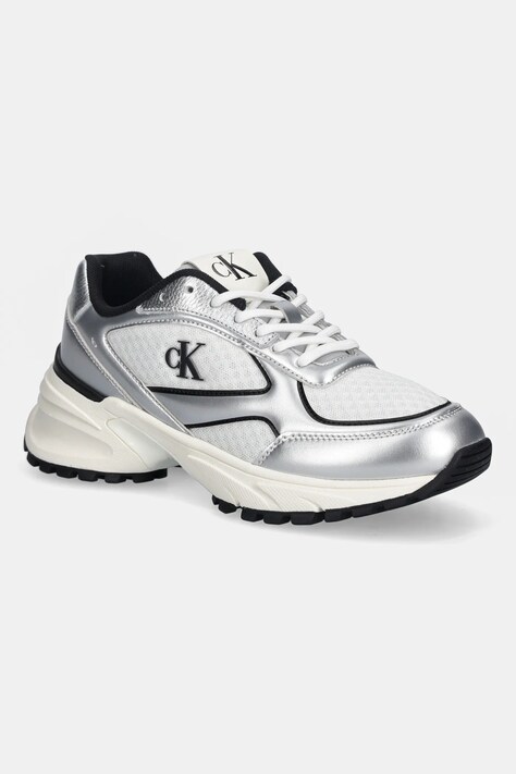 Calvin Klein sneakersy HIKE RUNNER LACE UP MESH MIX MET damskie kolor szary YW0YW02063