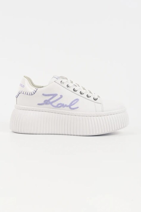 Karl Lagerfeld sneakersy skórzane KREEPER LO damskie kolor biały KL42372C