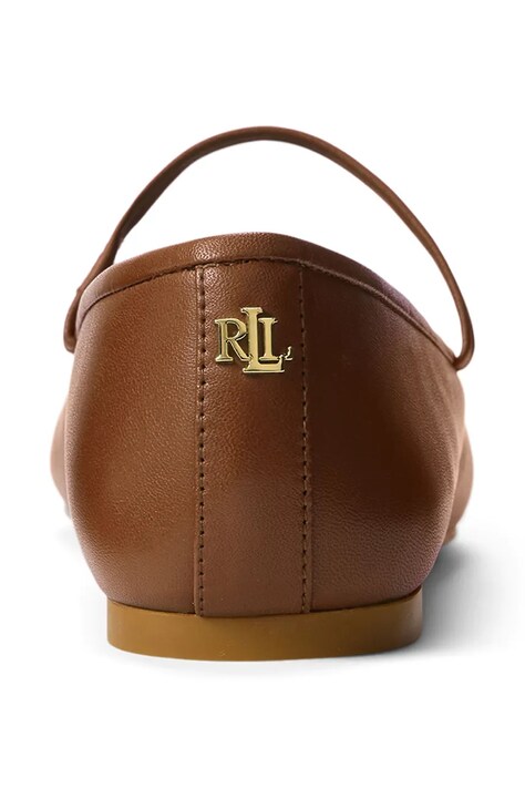 Шкіряні балетки Lauren Ralph Lauren Jayna Mj — SS26-OBD0DF, коричневий — фото 4