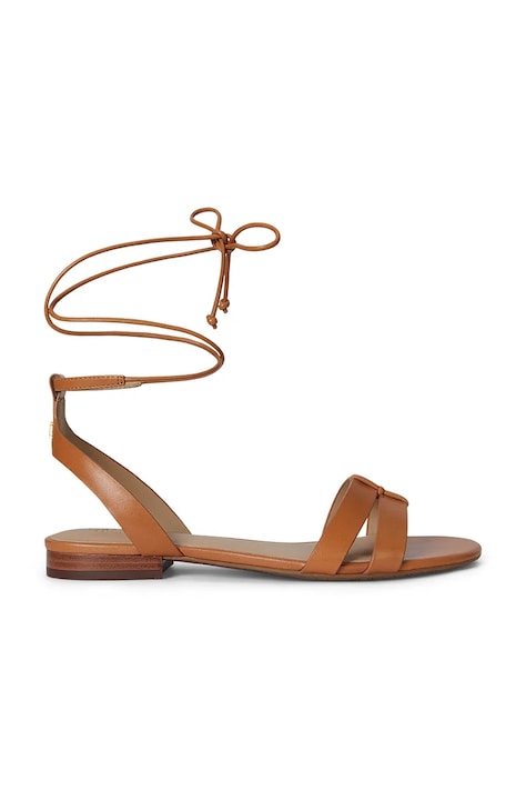 Lauren Ralph Lauren sandale de piele Paloma culoarea maro, 802P01551002