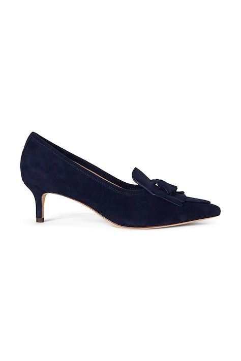 Lauren Ralph Lauren szpilki zamszowe Adrienne Klt kolor granatowy na niskim obcasie 802P04172004