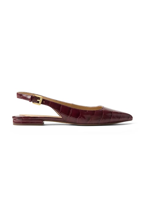 Lauren Ralph Lauren balerini de piele Londyn Slbck culoarea rosu, cu toc deschis, 802P04384001