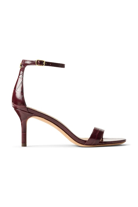 Kožne štikle Lauren Ralph Lauren Allie Mid boja: crvena, 802P04399001