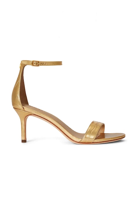 Kožené sandále Lauren Ralph Lauren Allie Mid zlatá farba, 802P04400001
