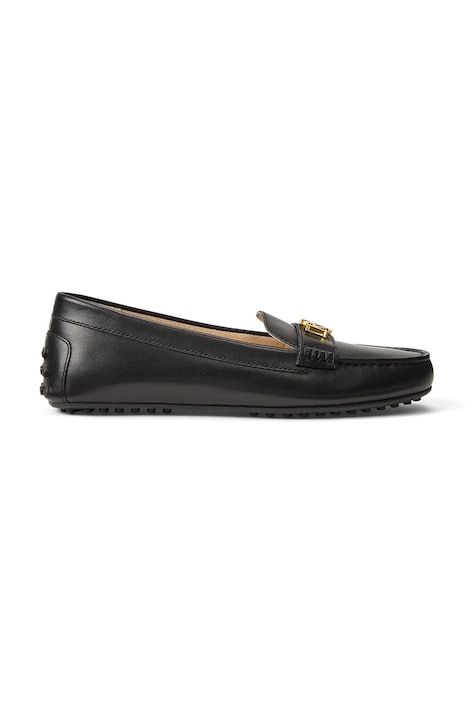 Usnjeni mokasini Lauren Ralph Lauren Barnsbury ženski, črna barva, 802P09040001
