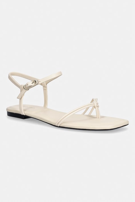 Calvin Klein сандали дамски SQUARE FLAT SANDAL STRAP LTH бежови HW0HW02863