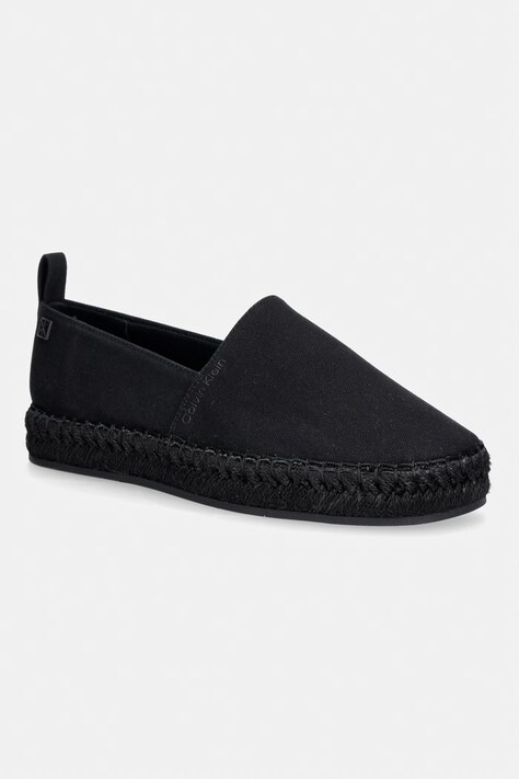 Calvin Klein espadrily dámské OBLIQUE ESPADRILLE CANVAS černé HW0HW02931
