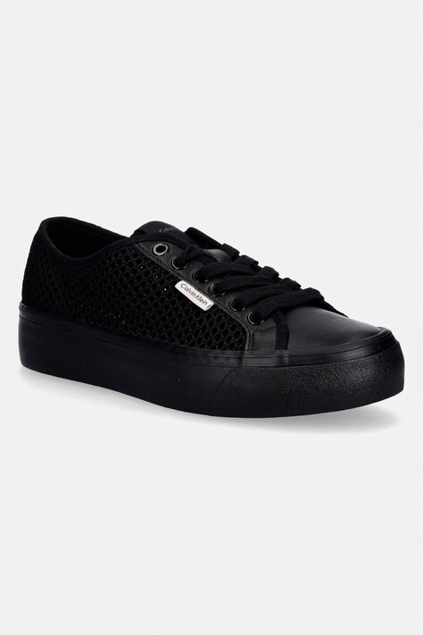 Calvin Klein VULC FLATF LACE UP LIN MESH sneakersy damskie czarne HW0HW02971
